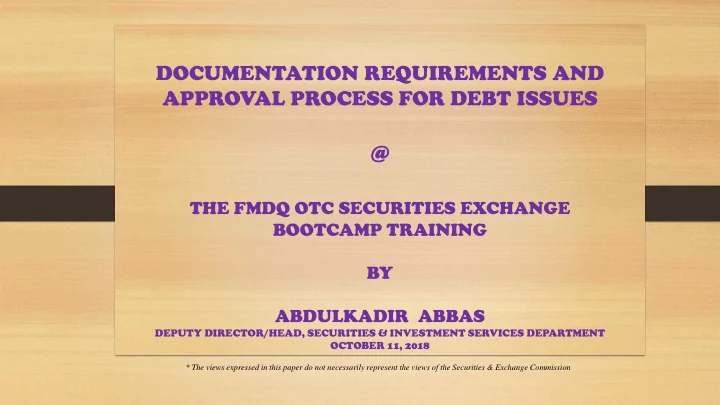 the fmdq otc securities exchange bootcamp training by