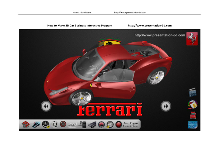 how to make 3d car business interactive program http