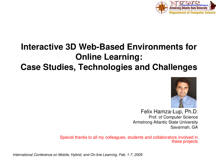 interactive 3d web based environments for online learning