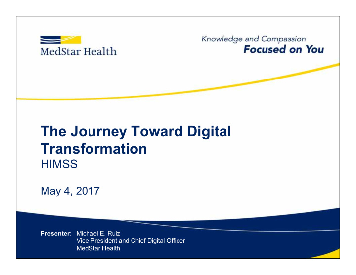 the journey toward digital transformation