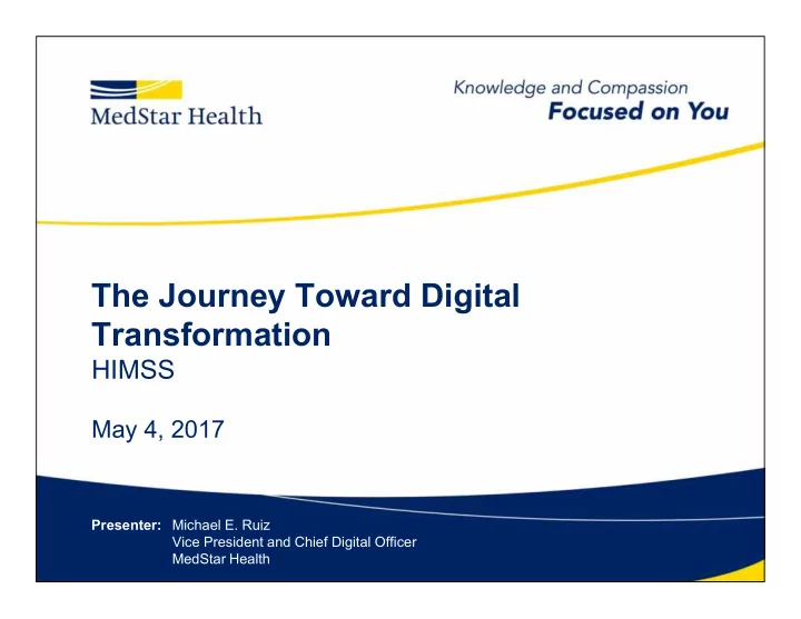 the journey toward digital transformation