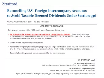 Reconciling U.S.-Foreign Intercompany Accounts to Avoid Taxable Deemed Dividends Under Section 956