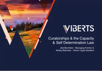 Curatorships &amp; the Capacity  &amp; Self Determination Law  Zo Blomfield  Managing Partner
