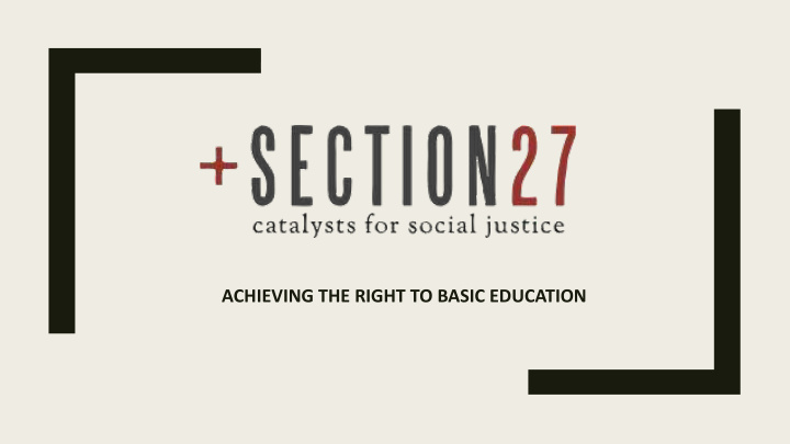 achieving the right to basic education what does