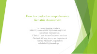 how to conduct a comprehensive geriatric assessment