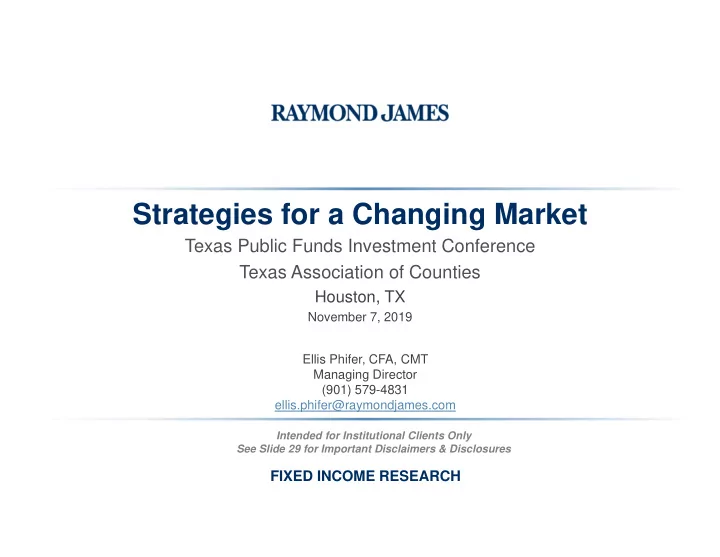 strategies for a changing market