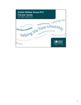 1  Good morning and welcome ladies and gentlemen.  This is the second anniversary of Russ and me