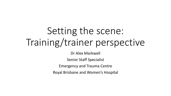training trainer perspective