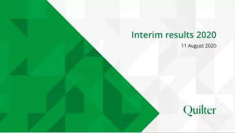 Interim results 2020  11 August 2020  Disclaimer  This presentation should be read in conjunction