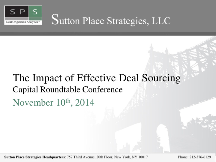 the impact of effective deal sourcing