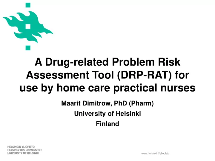 a drug related problem risk
