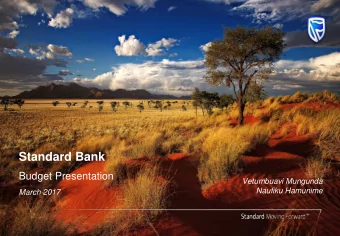 Standard Bank  Budget Presentation  Vetumbuavi Mungunda  Naufiku Hamunime  March 2017  Construction