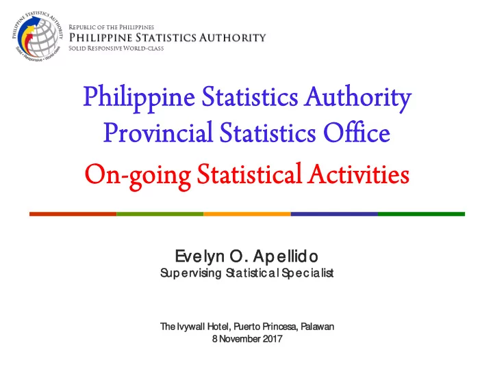 philippine s e stati tatisti tics auth uthor ority ty