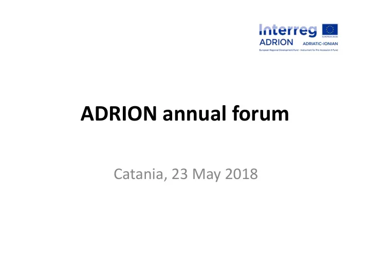 adrion annual forum