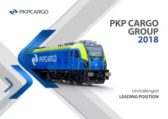 PKP CARGO  GROUP  2018  Unchallenged  LEADING POSITION  Presentation agenda  01  02  03  04