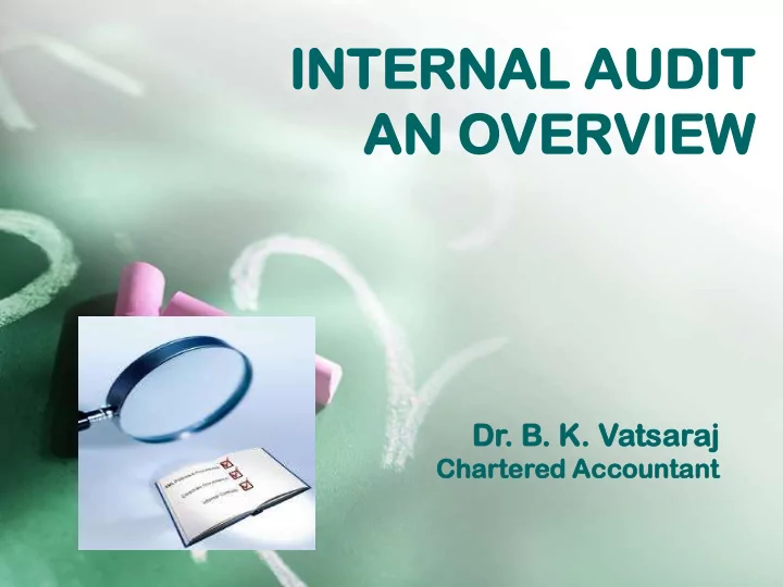 internal nternal au audit dit