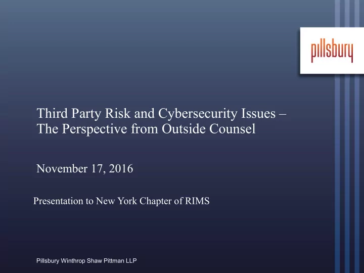 third party risk and cybersecurity issues the perspective
