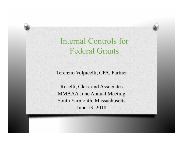 internal controls for federal grants