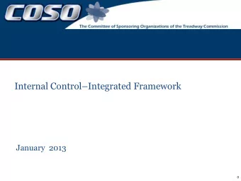 Internal Control  Integrated Framework  January  2013  0  Table of Contents    Project