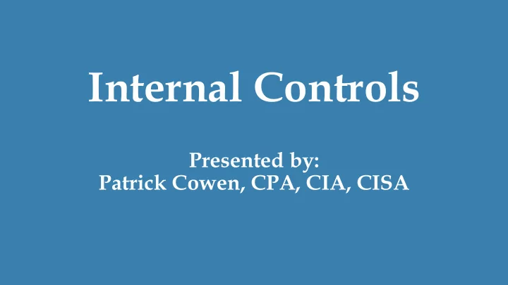 internal controls