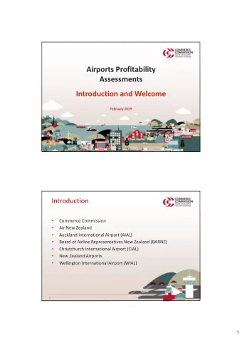 Airports Profitability  Assessments  Introduction and Welcome  February 2019  Introduction