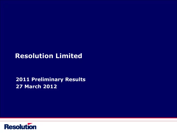 resolution limited