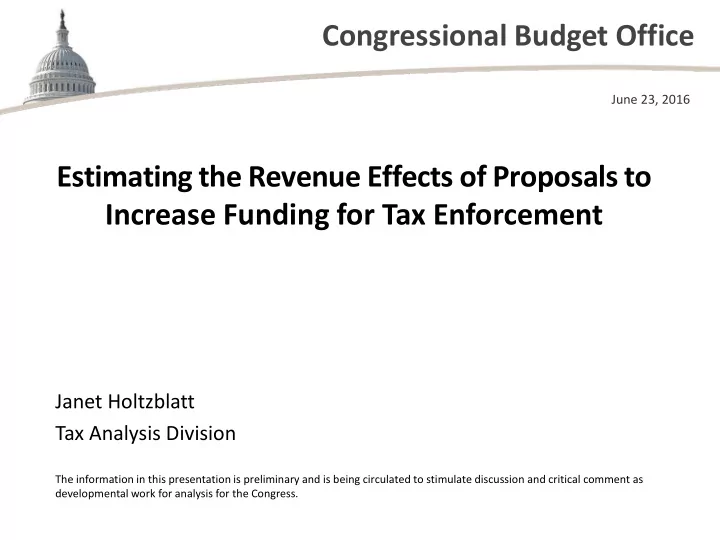 congressional budget office