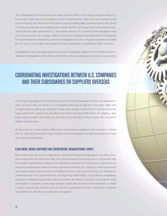 COORDINATING INVESTIGATIONS BETWEEN U.S. COMPANIES  AND THEIR SUBSIDIARIES OR SUPPLIERS OVERSEAS  a