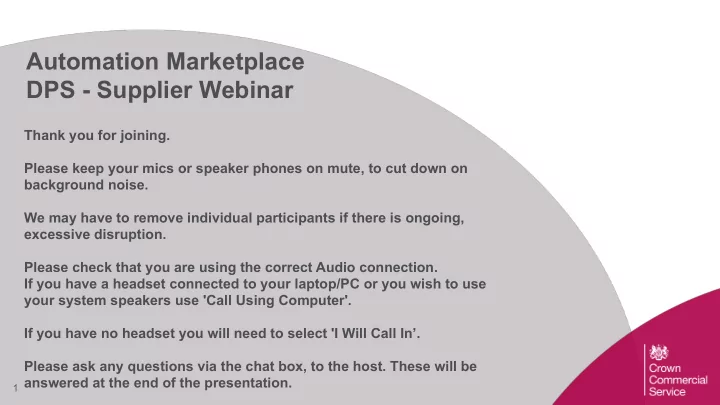 automation marketplace dps supplier webinar