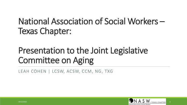 committee on aging