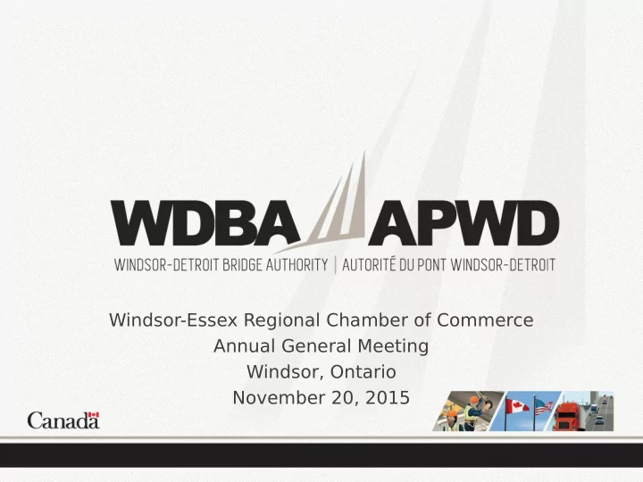 windsor essex regional chamber of commerce annual general