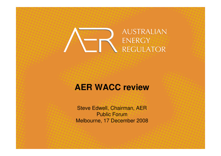 aer wacc review