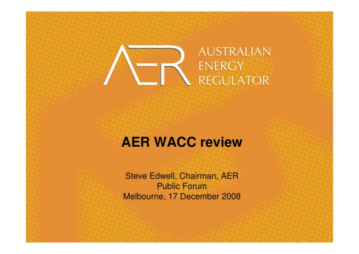 aer wacc review