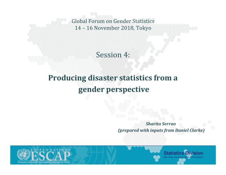 session 4 producing disaster statistics from a gender