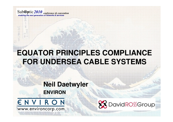equator principles compliance for undersea cable systems