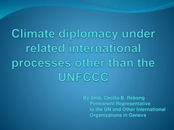 By Amb. Cecilia B. Rebong  Permanent Representative  to the UN and Other International