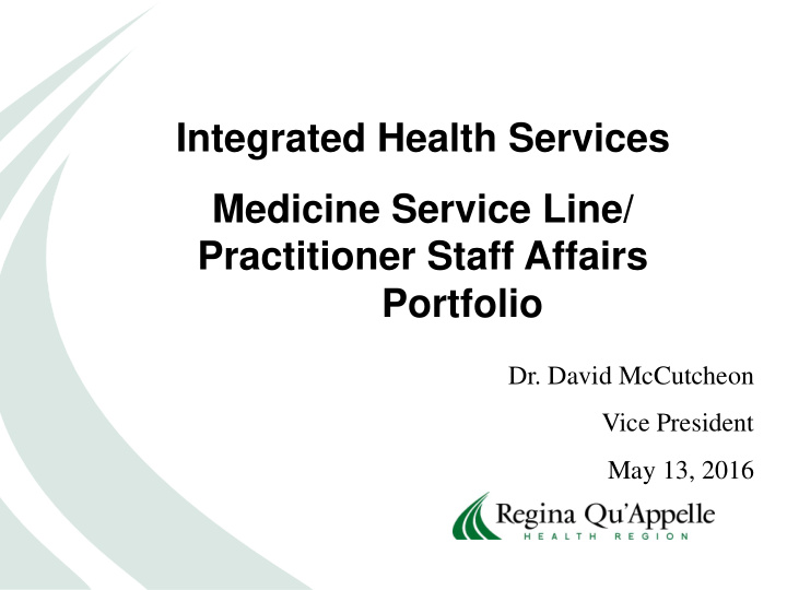 integrated health services medicine service line