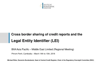 Legal Entity Identifier (LEI) BIIA Asia Pacific  Middle East Limited (Regional Meeting) Phnom