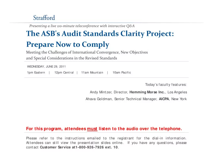 the asb s audit standards clarity project h d d d l