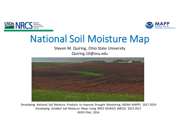 nat natio ional al soil il mois isture map ap