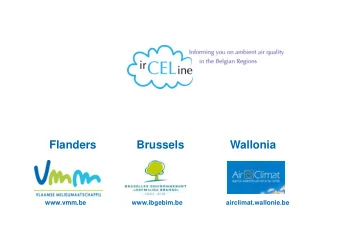 Flanders  Brussels  Wallonia  www.vmm.be  www.ibgebim.be  airclimat.wallonie.be  Delta-tool a