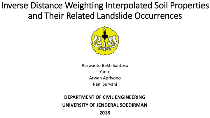 in inverse distance weighting in interpolated soil