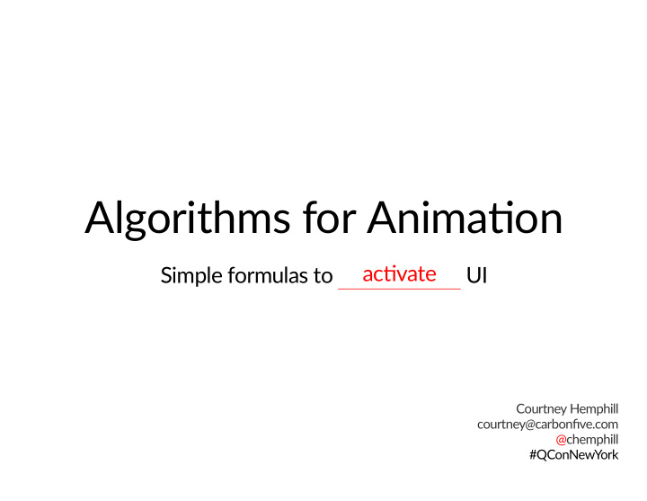 algorithms for anima on