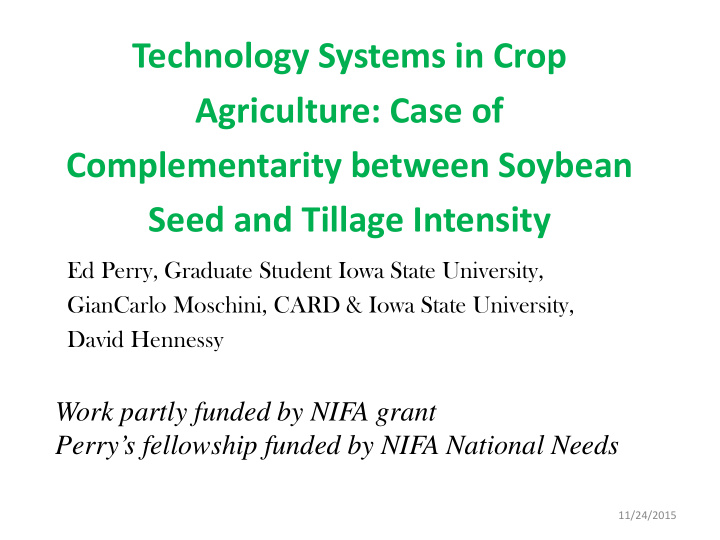 technology systems in crop agriculture case of