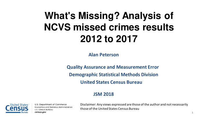 what s missing analysis of ncvs missed crimes results