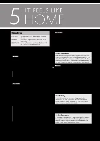 5  IT FEELS LIKE  HOME 4 SPEAKING Check/clarify key vocabulary: queue ,  Objectives TV presenter ,