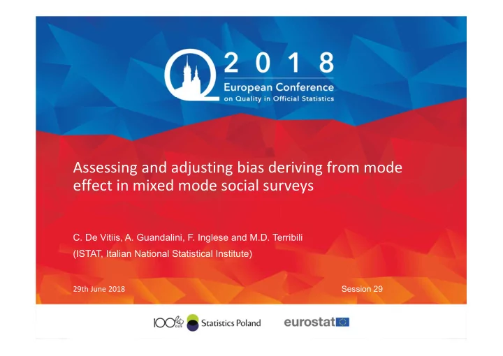 assessing and adjusting bias deriving from mode effect in