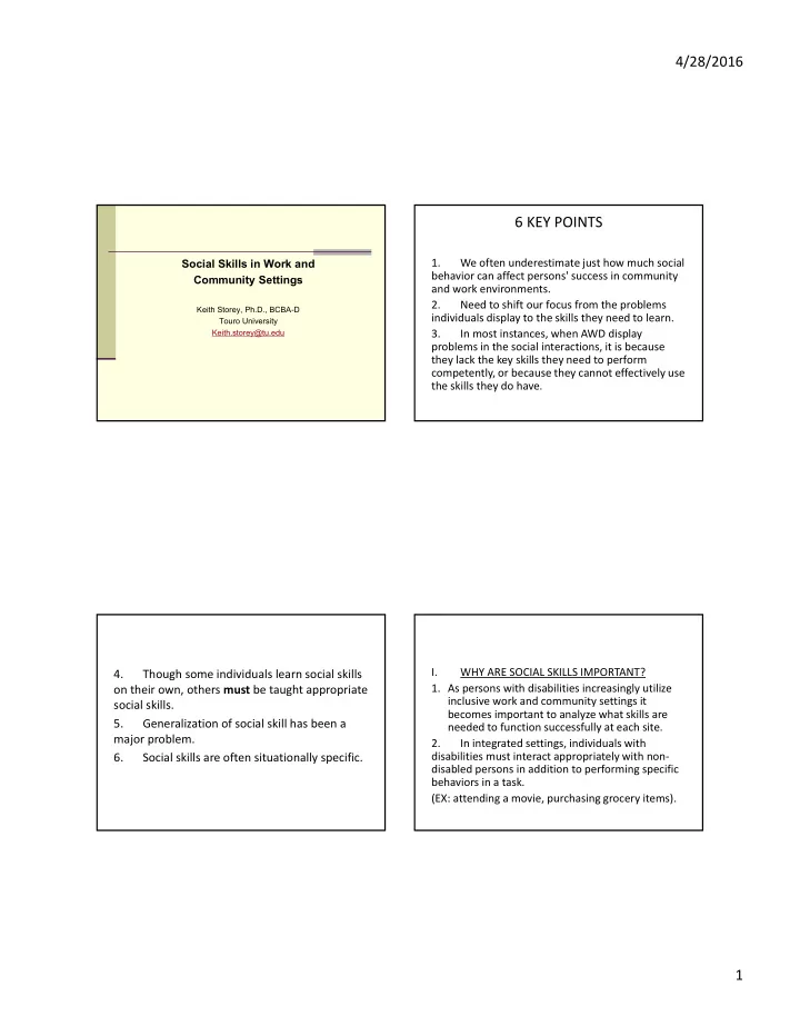 6 key points