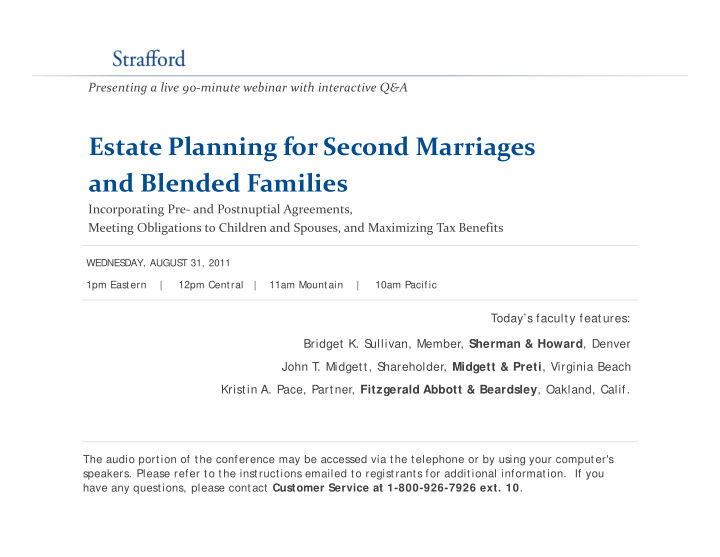 estate planning for second marriages and blended families