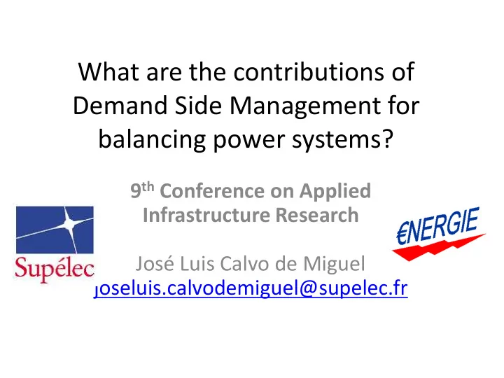 what are the contributions of demand side management for